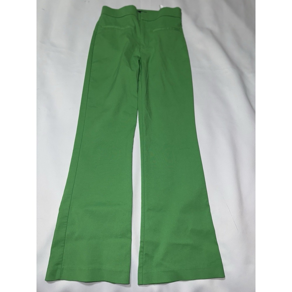 Zara Women's Green Trousers Pants Size US Xs Flare Leg Career Dress